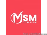 The image is a logo for a company called MSM Coretech. The logo is a simple design with a red background and white text. The...