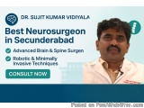 The image is an advertisement for Dr. Sujit Kumar Vidiyala, a neurosurgeon in Secunderabad, India. The background of the imag...