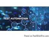 The image is a digital graphic with a dark blue background. In the center of the image, there is a text that reads "TEST AUTO...