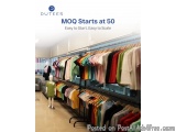 The image shows a clothing store with a rack of colorful clothes on display. The rack is filled with a variety of clothes in...