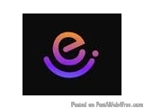 The image is a logo or icon with a black background. It is a circular shape with a pink and purple gradient in the center. Th...