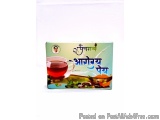 The image is of a box of Indian tea. The box is rectangular in shape and has a green background. On the front of the box, the...