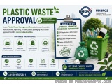 The image is an advertisement for a plastic waste approval program offered by UMSPCS Plastic Waste Management Rules. The adve...