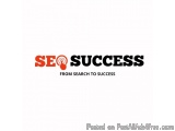 The image is a logo for SEO (Search Engine Optimization) with the text "SEO SUCCESS" written in black capital letters on a wh...