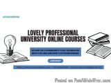 The image is an advertisement for a website called "Lovely Professional University Online Courses". The background is white a...