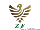 The image is a logo of a bird, specifically a dove, with the letter "ZF" written below it in green. The bird is in the shape...