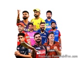 The image is a collage of the Indian Premier League (IPL) teams. There are nine players in the image, all of whom are smiling...