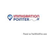 The image is a logo for Immigration Pointer, a website that provides information about immigration services. The logo is rect...