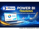 The image is an advertisement for a Power BI training program called "Master Data Visualization". The background of the image...