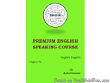 The image is the cover of a book titled "Premium English Speaking Course" by Aychut Sonowal. The cover is predominantly green...