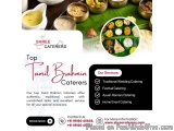 The image is an advertisement for Shree Caterers, a traditional Indian catering company. The advertisement is promoting the c...