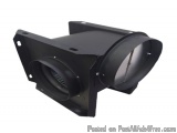 The image shows a black metal object, which appears to be a part of a larger machine or equipment. It has a rectangular shape...