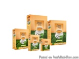 The image shows a set of six orange-colored boxes of Chai Pio tea. The boxes are arranged in a pyramid-like formation, with e...