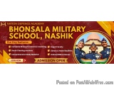 The image is an advertisement for the National Defence Academy Bhonsala Military School, Nashik. The background of the image...