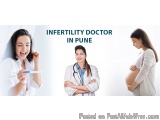The image is an advertisement for an infertility doctor in Pune. It features three women, one on the left is a young woman wi...