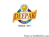 The image is a logo for a brand called Deepak. The logo is circular in shape and has a blue and yellow color scheme. The word...