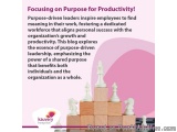 The image is a graphic design with a pink background and white text that reads "Focusing on Purpose for Productivity! Purpose...