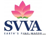 The image is a logo for SVA, a company that produces Earth's Fine Water. The logo is rectangular in shape and has a white bac...