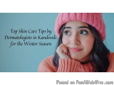 The image is a close-up portrait of a young woman with long dark hair, wearing a pink knitted beanie. She is looking up with...