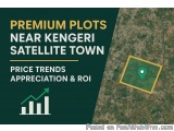 The image is a map of a satellite town in Kenya. The map is in green color and shows the location of the town with a yellow s...
