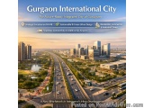 The image is an aerial view of the Gurgaon International City, a city in India. The city is the future-ready integrated city...