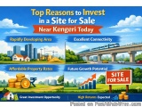 The image is an infographic that explains the top reasons to invest in a site for sale near Kengeri today. It has a blue back...