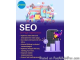 The image is an infographic that explains the benefits of SEO (Search Engine Optimization) for a website. It has a purple bac...