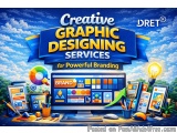 The image is an advertisement for a company called "Creative Graphic Designing Services for Powerful Branding". The backgroun...