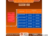 The image is an advertisement for the NIDY Official Factory Store product size. It has an orange background with white text t...