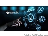 The image is a digital banner or advertisement for Rasayanika, a company that provides quality assurance services. The backgr...