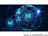 The image is a digital illustration of a globe with the word "HR" in the center. The globe is surrounded by a network of inte...