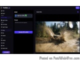 The image is a screenshot of a video editing software called Textideo. On the left side of the image, there is a menu bar wit...