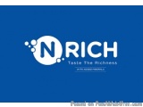 The image is a logo for a company called "N.RICH". The logo is blue in color and has a white circle in the center with the le...