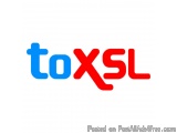 The image is a logo for a company called "toxsl". The logo is written in a bold, sans-serif font and is composed of three col...