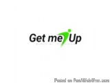 The image is a logo for a company called "Get me Up". The logo is written in black text on a white background. The text reads...