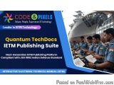 The image is an advertisement for an interactive electronic technical manual for the Quantum TechDocs IETM Publishing Suite....