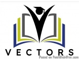 The image is a logo or icon that represents a book or a book with the word "VECTORS" written below it. The logo is in the sha...