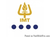 The image is a logo for the International Monetary Fund (IMT). It is a simple design with a white background and a gold-color...