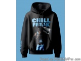 The image is of a black hoodie with a graphic design on the front. The design features a person with their arms outstretched,...