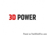 The image is a logo for a company called 3D POWER. The logo is written in black text on a white background. The text reads "3...