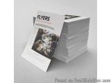 The image shows a stack of white flyers with a black and white photo of a group of people working together in a meeting. The...