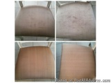 The image is a collage of four photographs showing the back of a chair. The photographs are arranged in a grid-like pattern,...