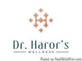 The image is a logo for Dr. Haror's Wellness, a company that provides wellness services. The logo is a square shape with a di...