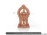 The image is a photograph of a statue of Hindu deity, Lord Hanuman. The statue is made of copper and is intricately carved wi...