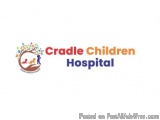 The image is a logo for Cradle Children Hospital. The logo is rectangular in shape and has a white background. On the left si...