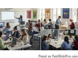 The image is a collage of three photographs of a classroom. The first photograph on the top left shows a group of students si...