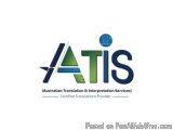 The image is a logo for a company called "ATIS (Australian Translation & Interpretation Services) Certified Translations Prov...