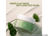 The image shows a jar of green clay mask on a white background. The jar is white with a green label that reads "Clear Mask" i...