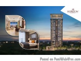 The image is a collage of three photographs of a modern apartment building. The first photograph on the top left shows a livi...