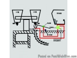 The image is a diagram of a conveyor belt system. It consists of two conveyor belts, one on top of the other, connected by a...